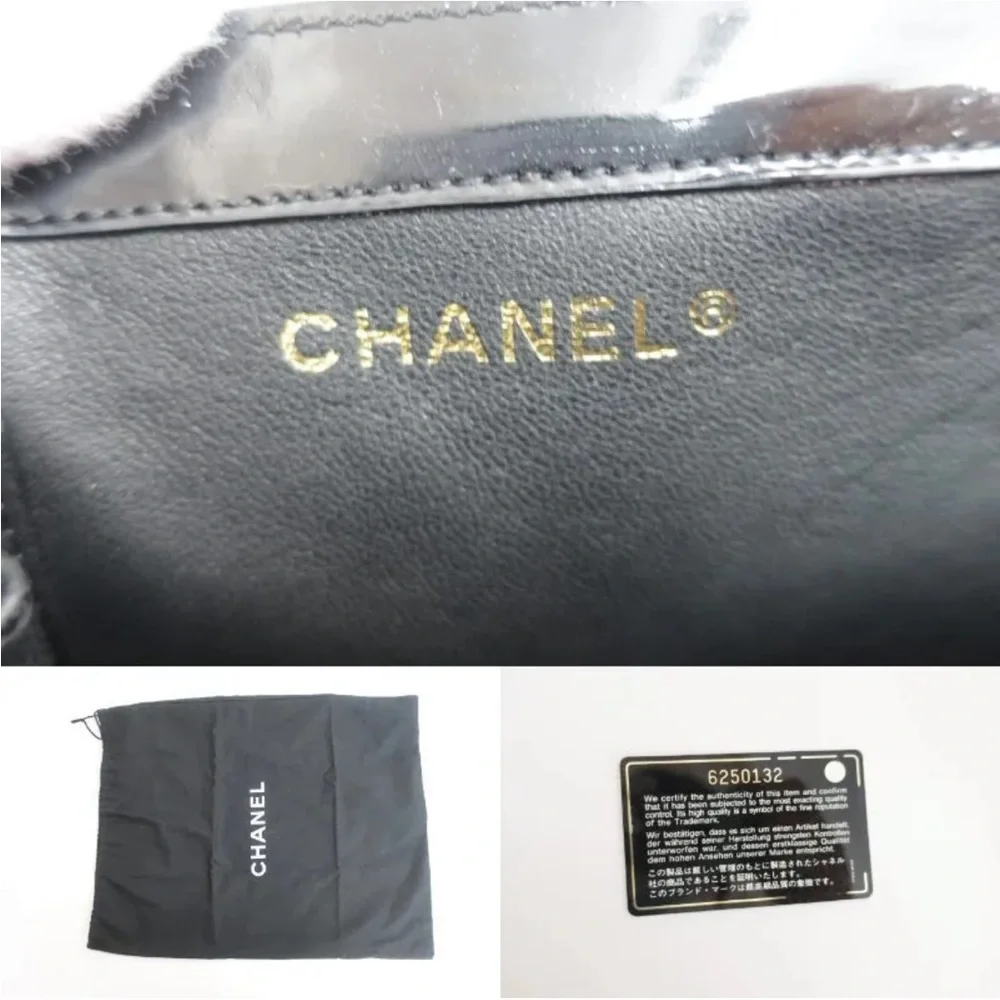 Chanel Authentic Black Enamel Tote Shoulder Bag - Picture 13 of 13